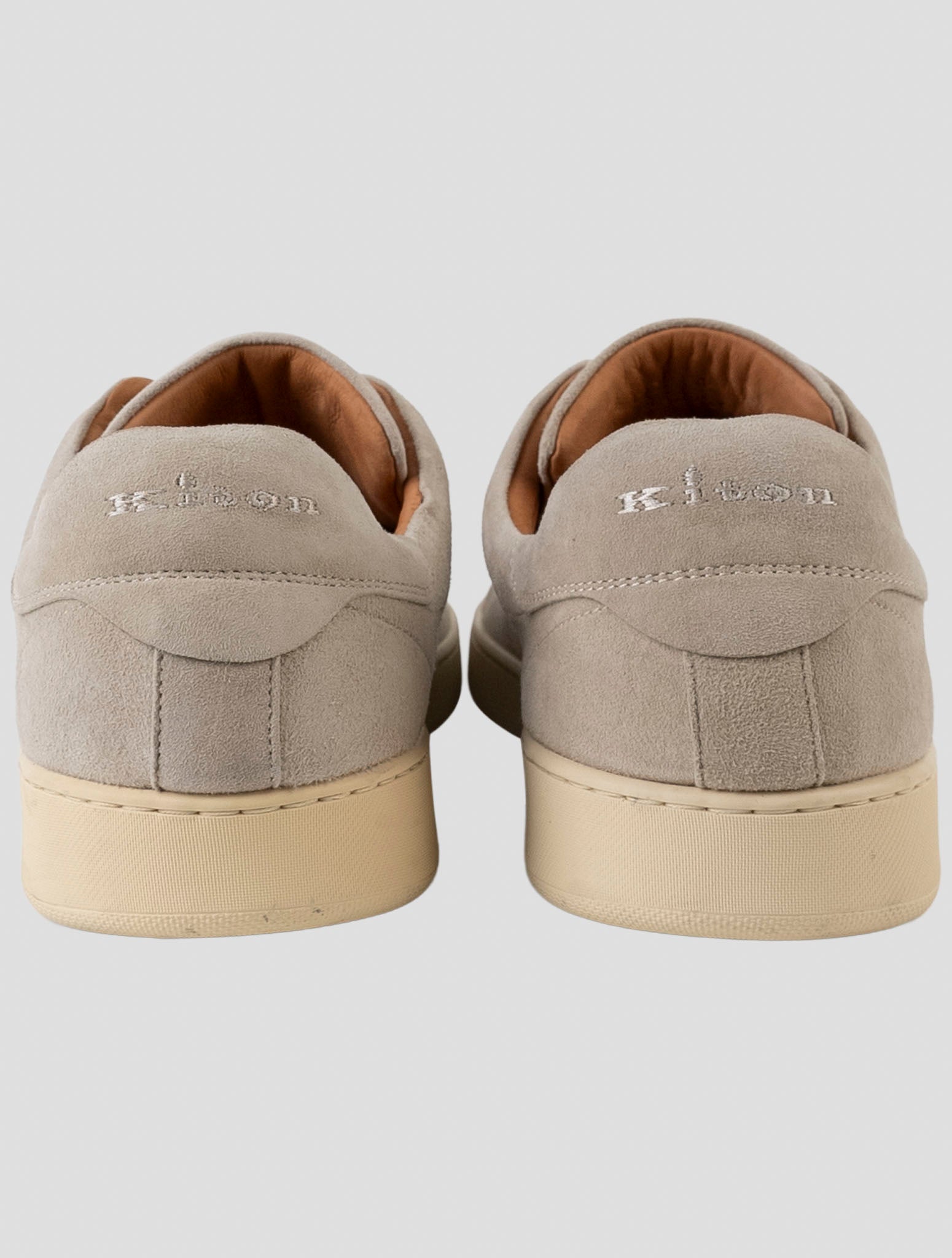 Kiton Beige Leather Suede Sneakers