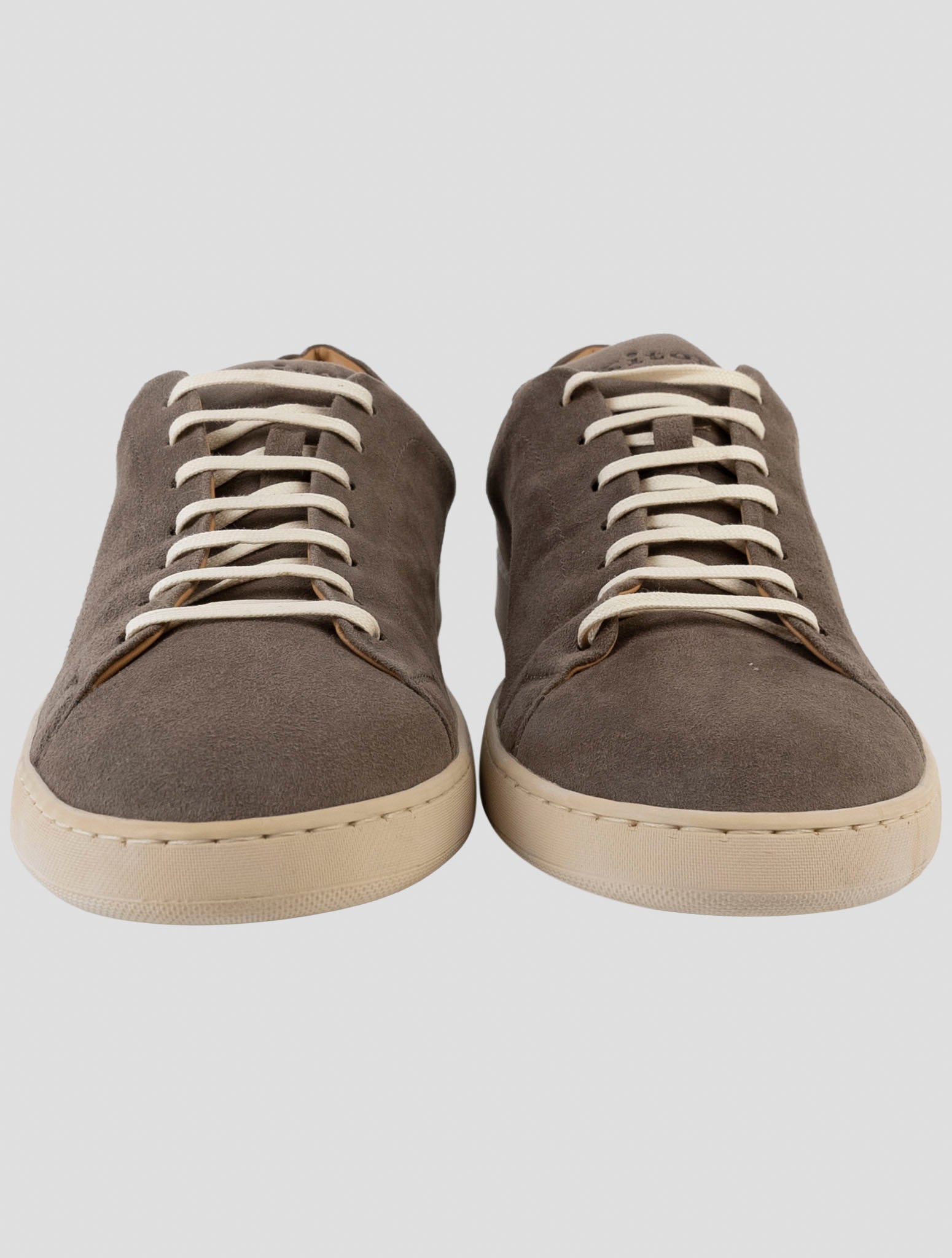 Kiton Brown Leather Suede Sneakers