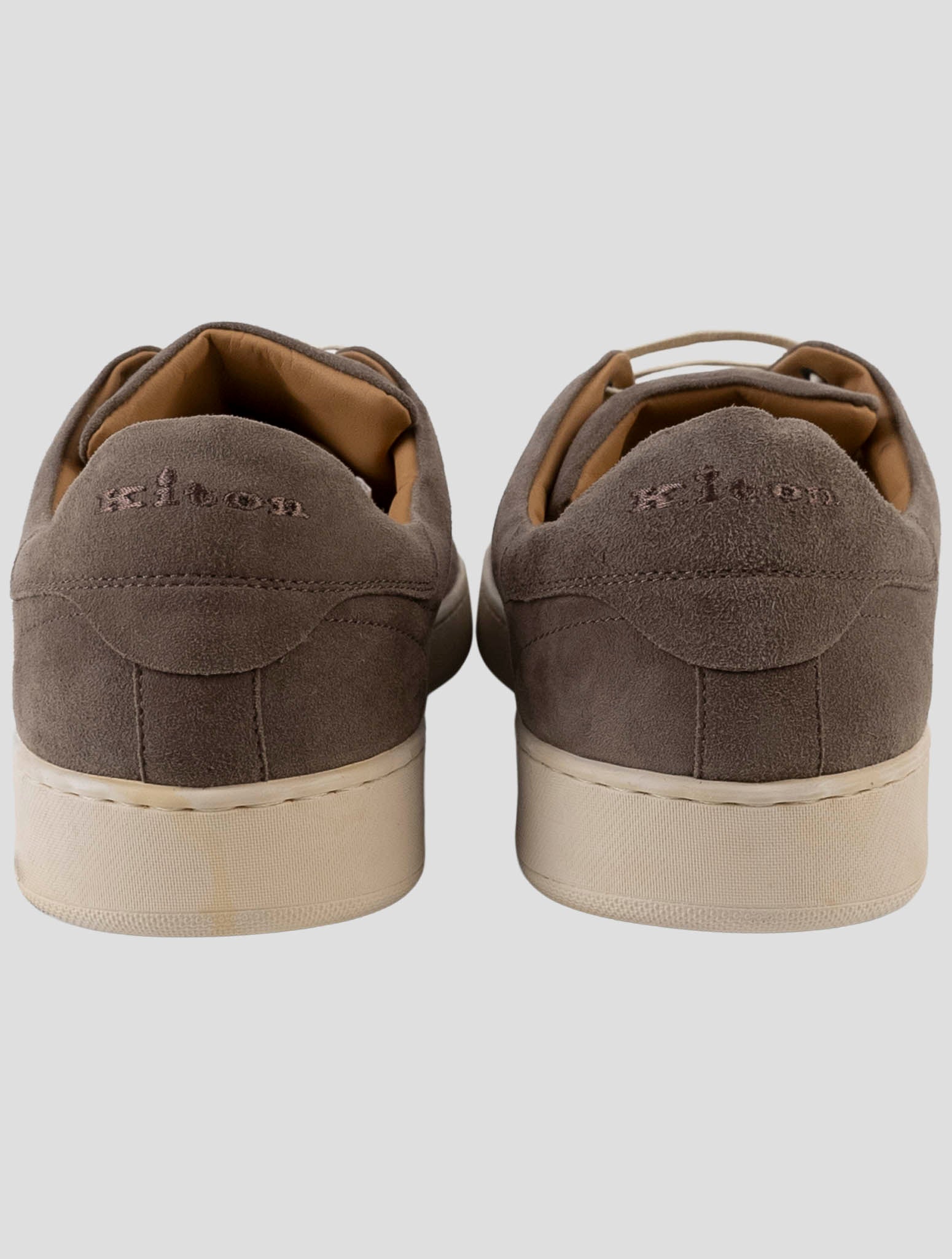 Kiton Brown Leather Suede Sneakers