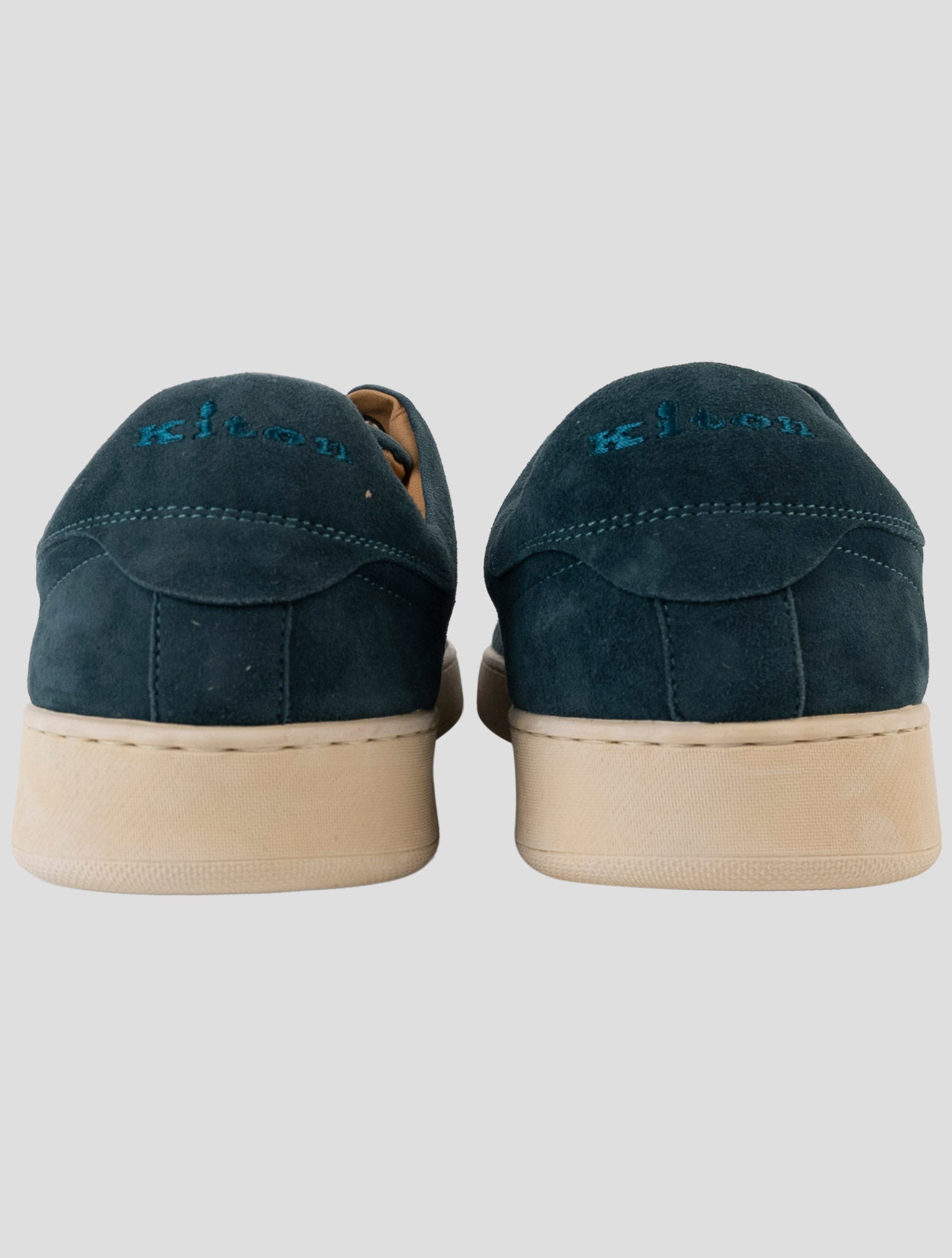Kiton Green Leather Suede Sneakers