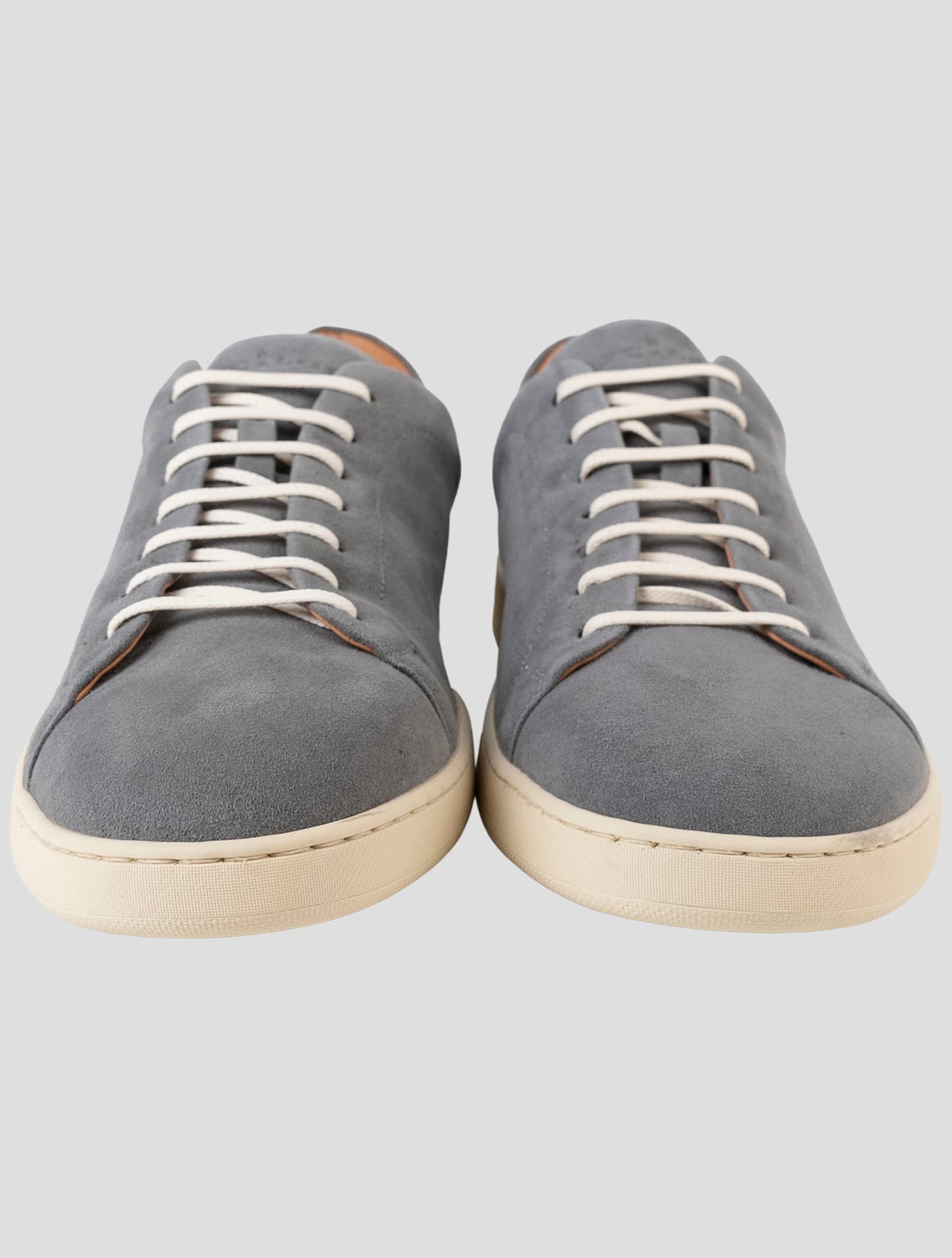 Kiton Gray Leather Suede Sneakers