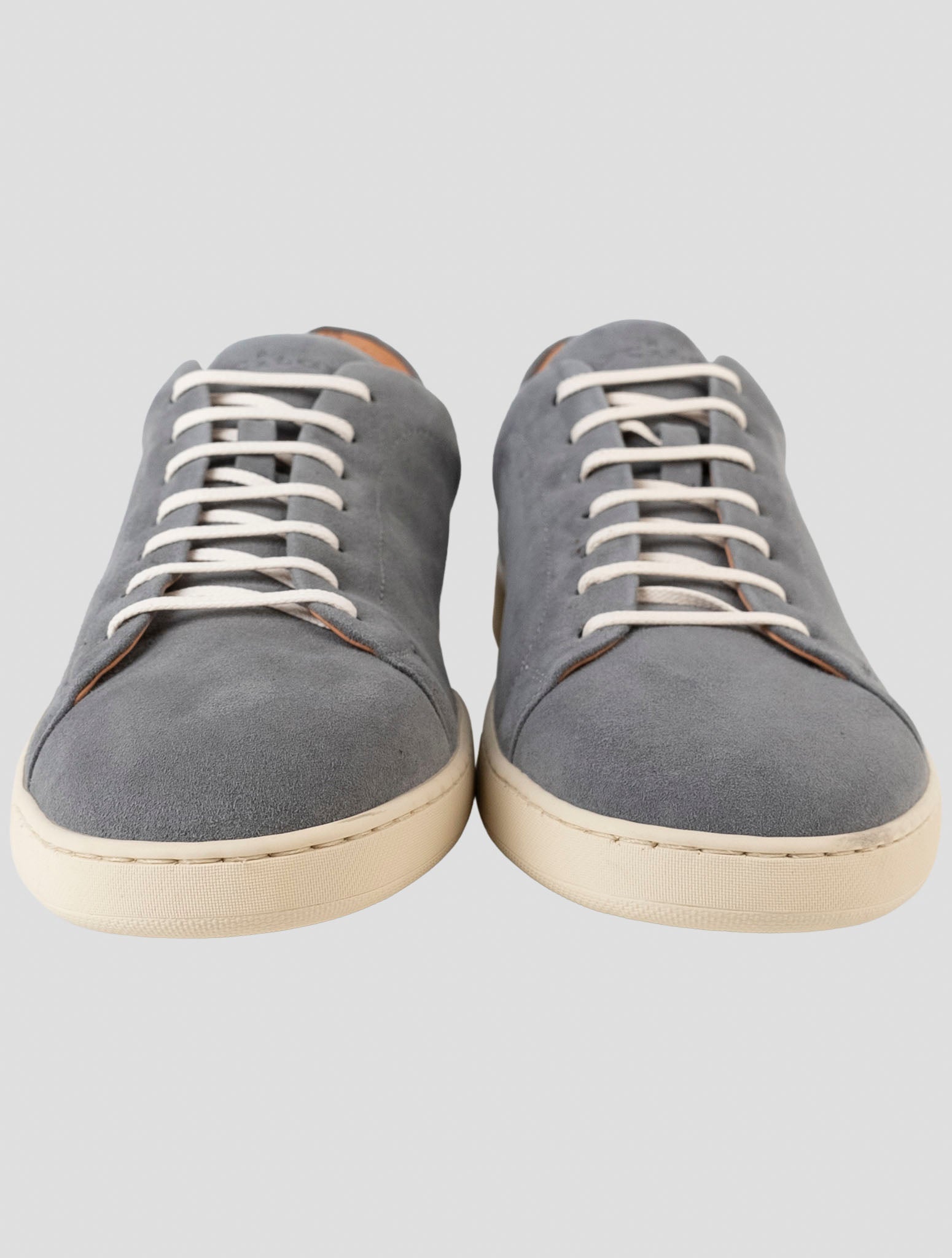 Kiton Gray Leather Suede Sneakers
