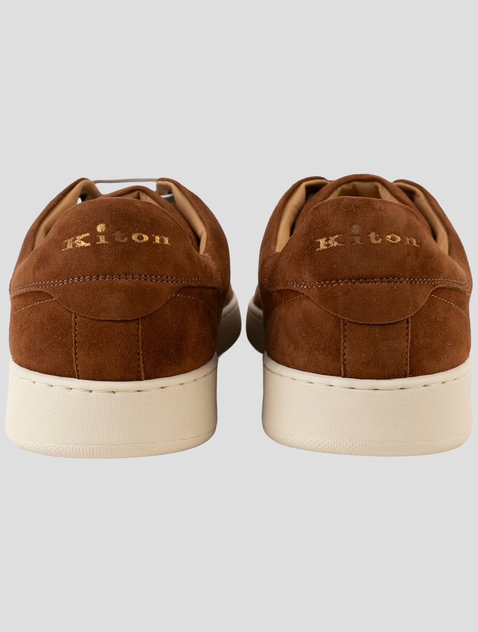 Kiton Brown Leather Suede Sneakers