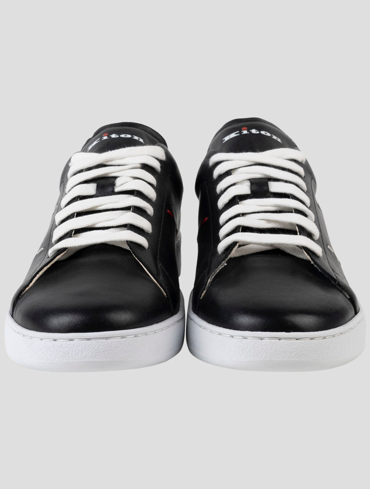 Kiton Black Leather Sneakers