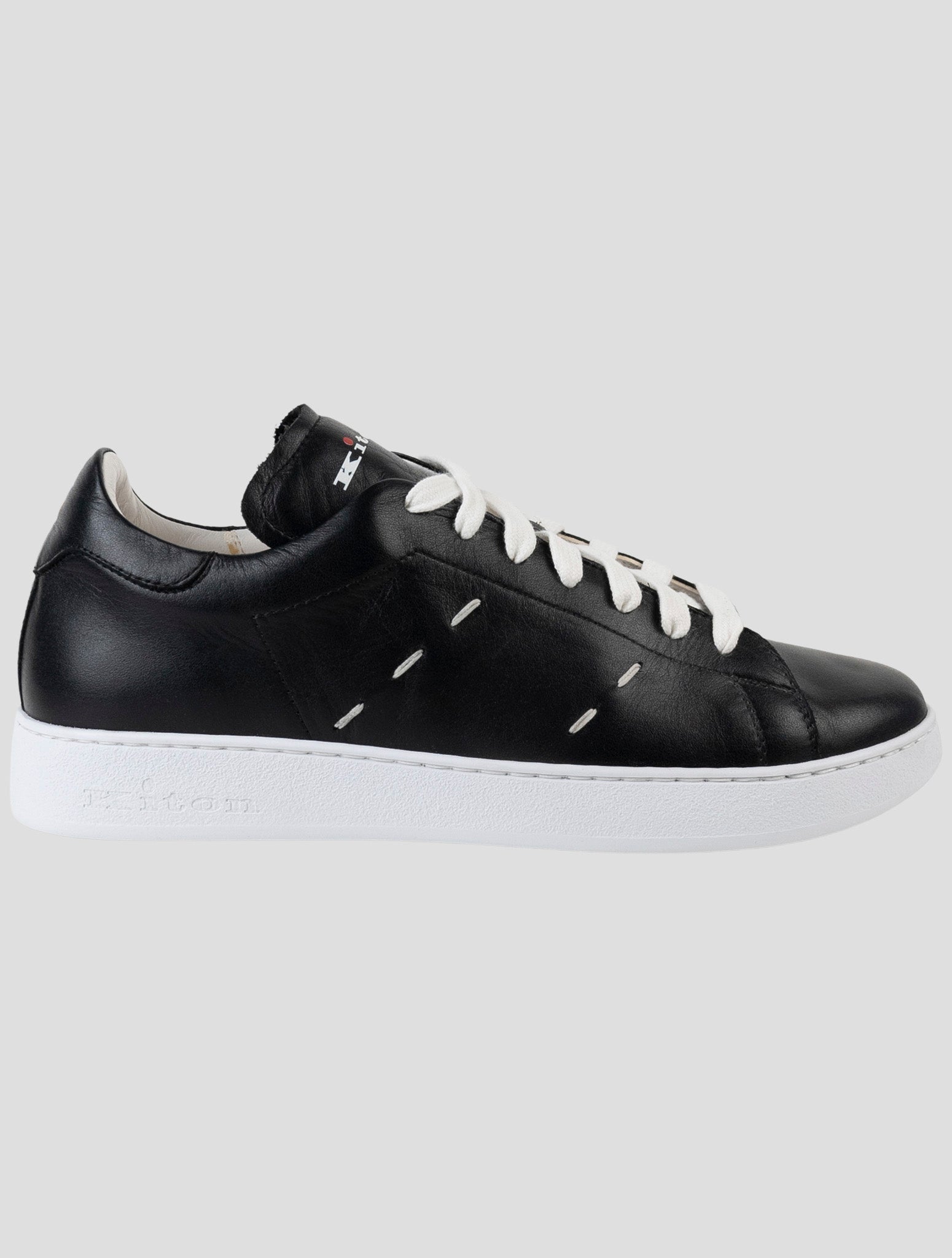 Kiton Black Leather Sneakers