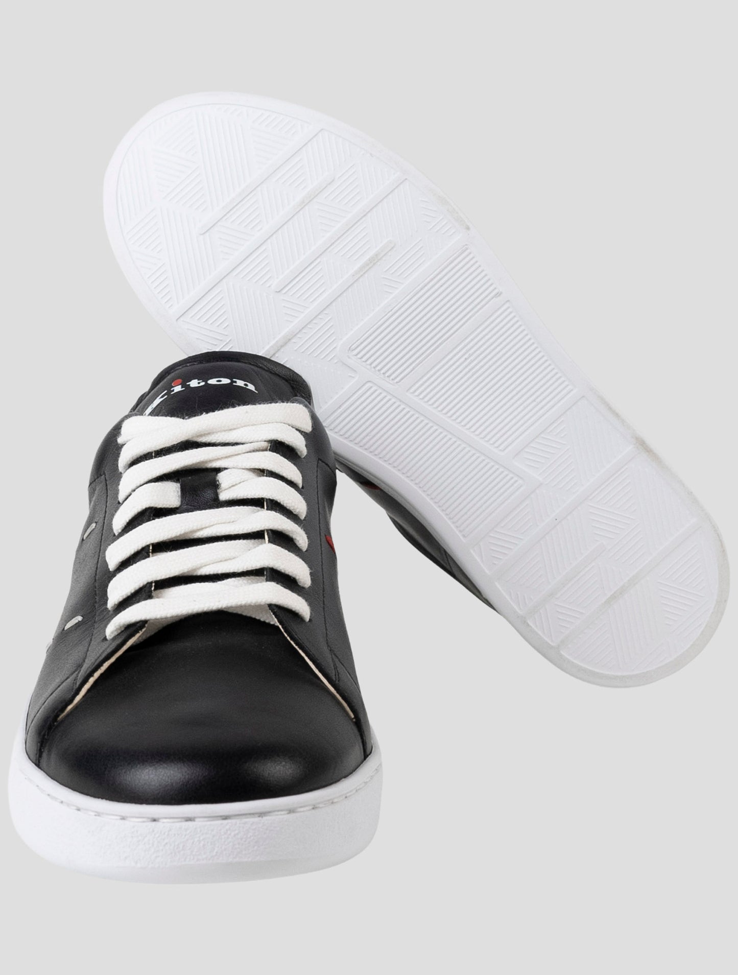 Kiton Black Leather Sneakers
