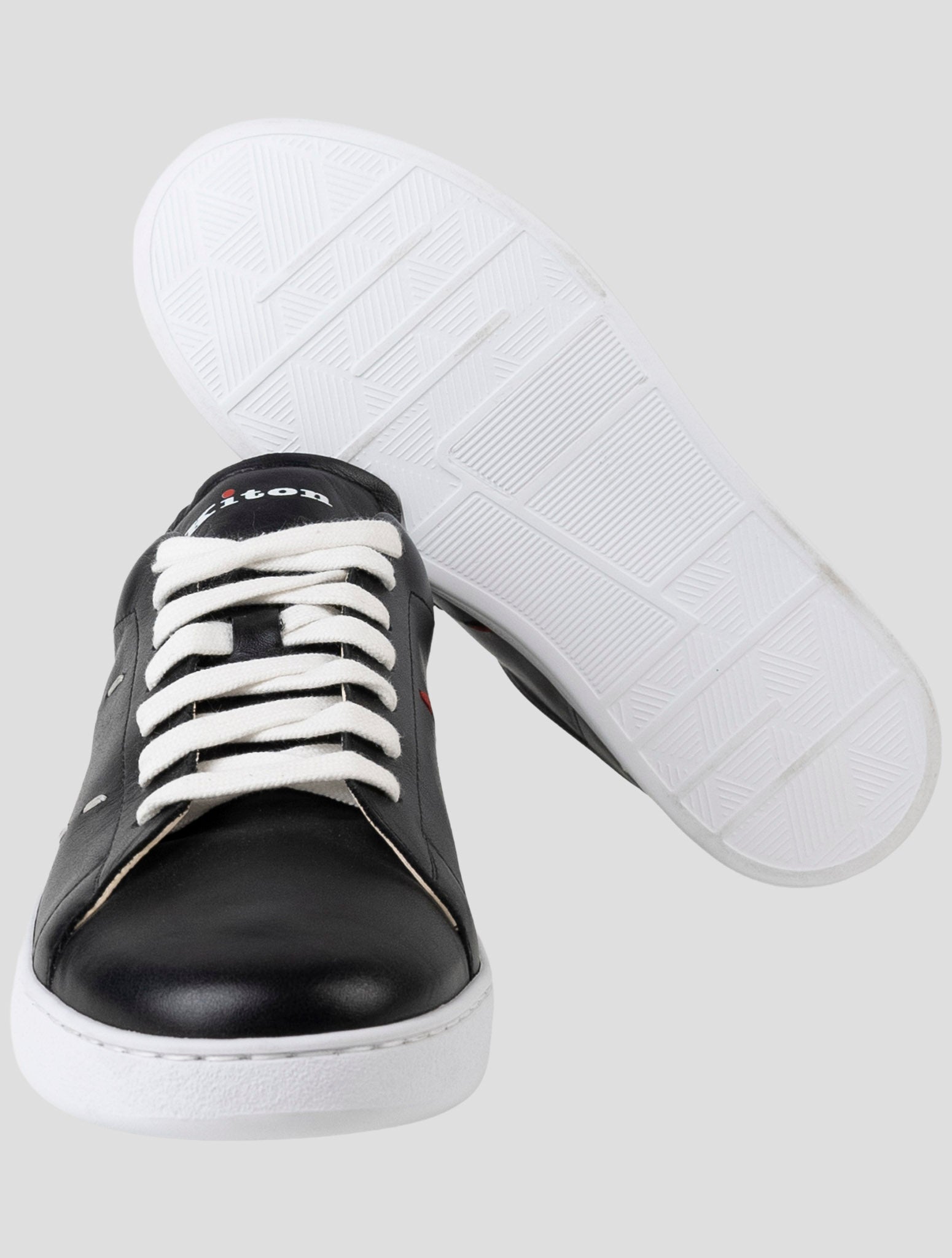 Kiton Black Leather Sneakers