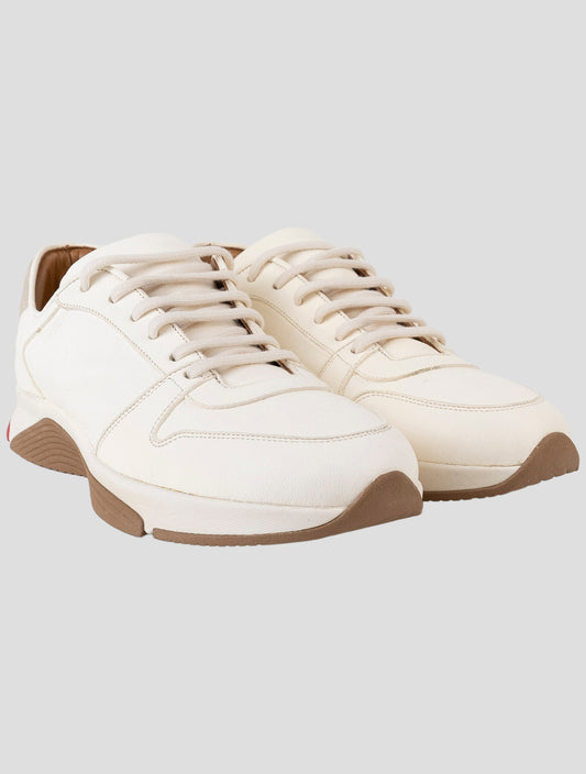 Kiton Beige Leather Sneakers