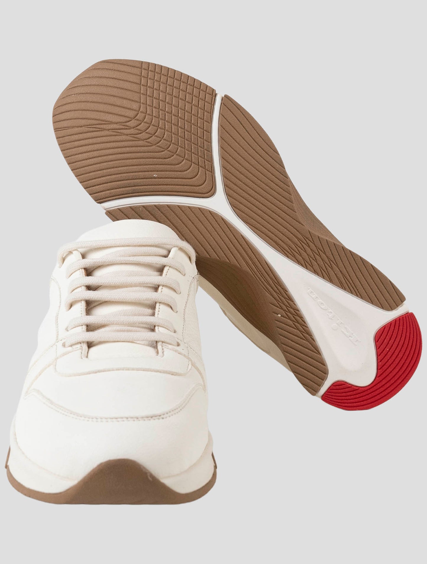 Kiton Beige Leather Sneakers