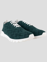 Kiton Green Cotton Ea Sneakers
