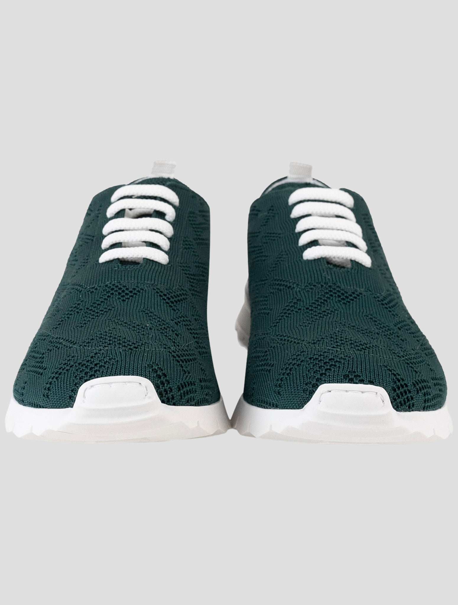Kiton Green Cotton Ea Sneakers