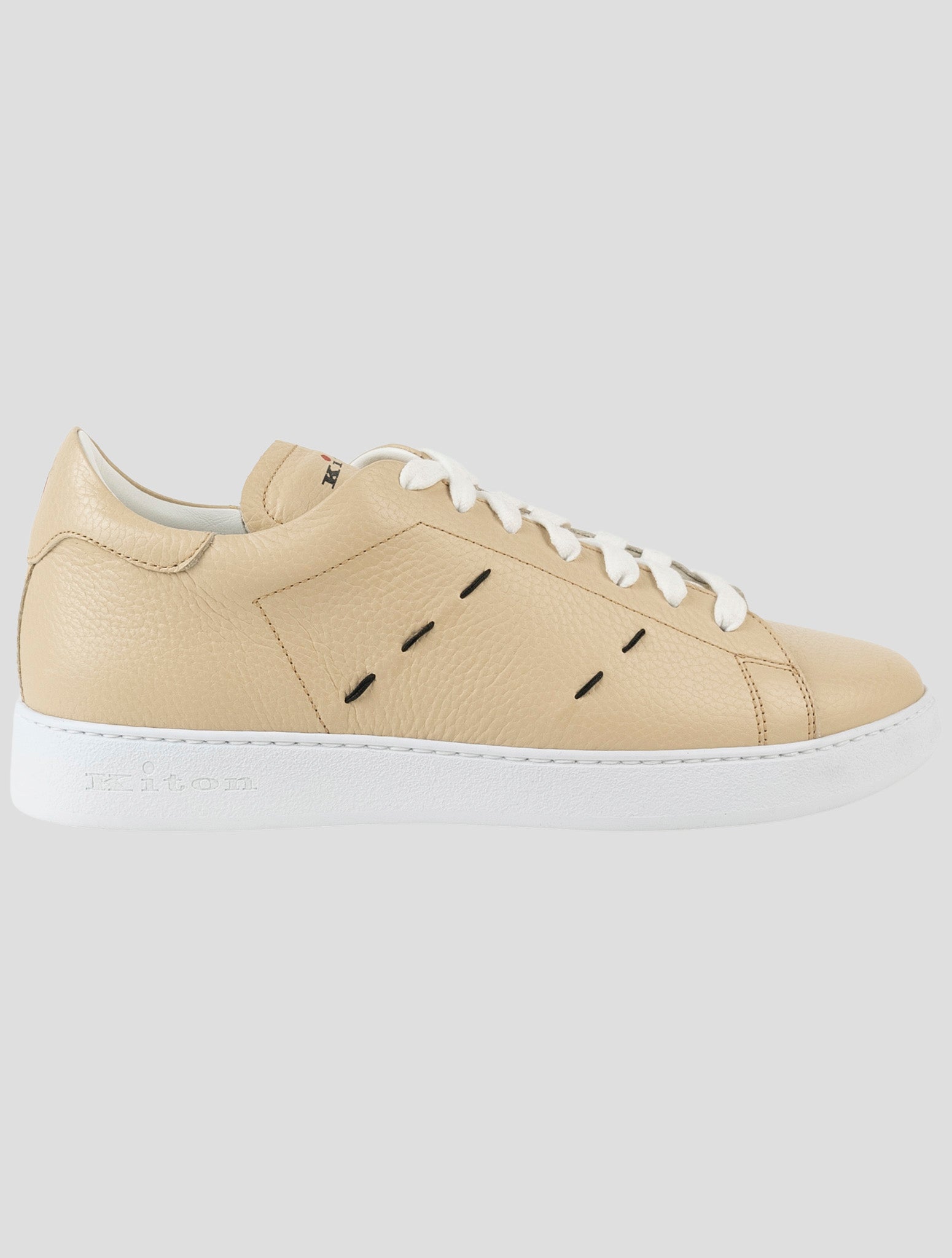 Kiton Beige Leather Sneakers