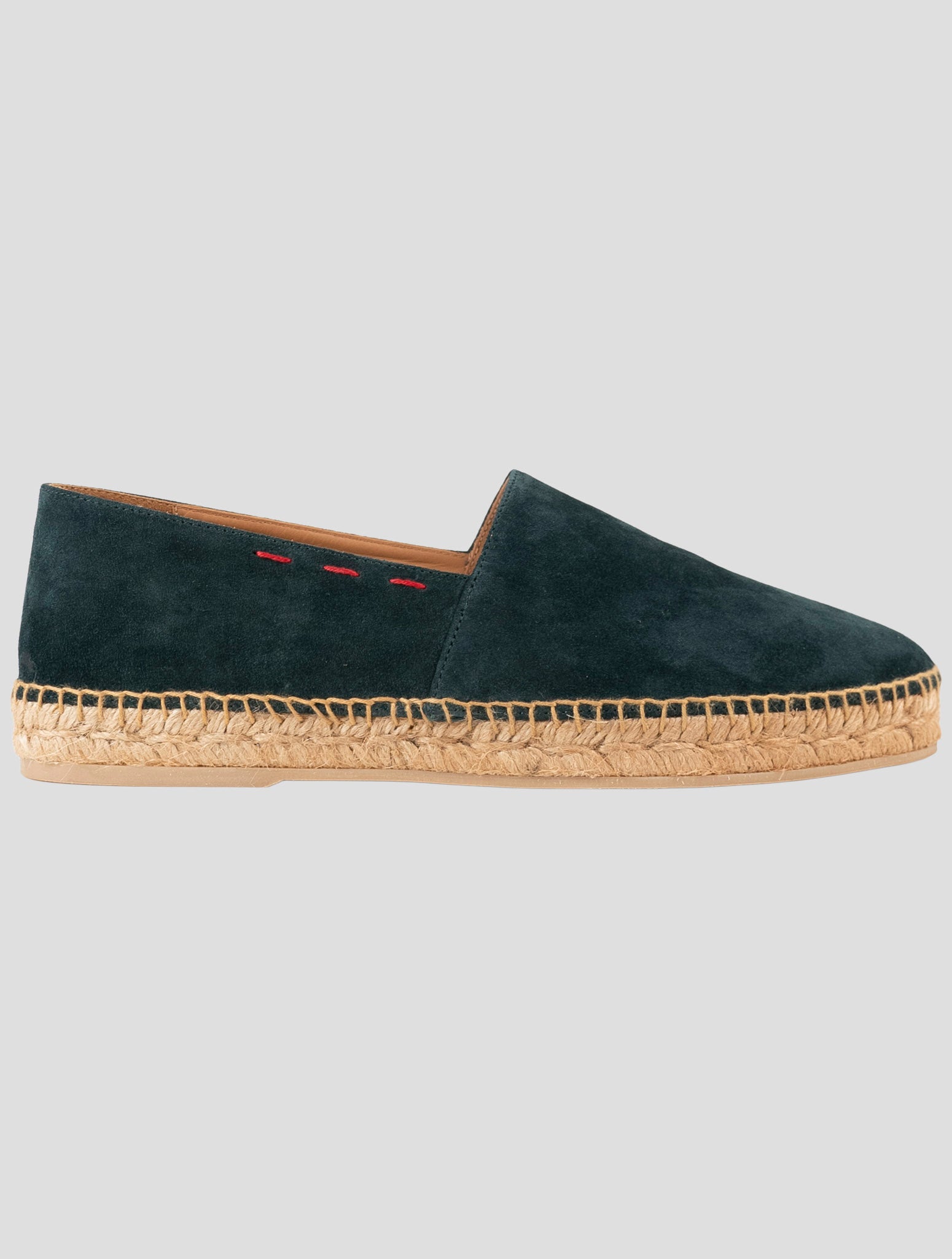 Kiton Green Leather Suede Espadrillas