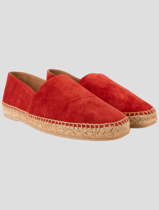 Kiton Red Leather Suede Espadrillas