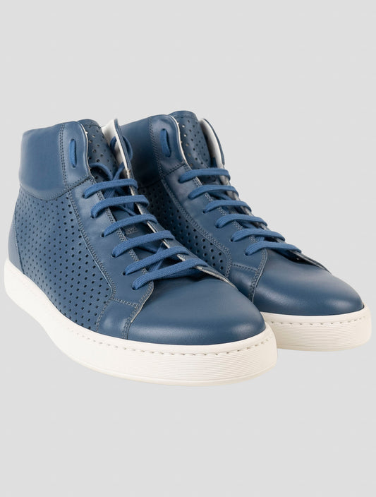Kiton Blue Leather Sneakers