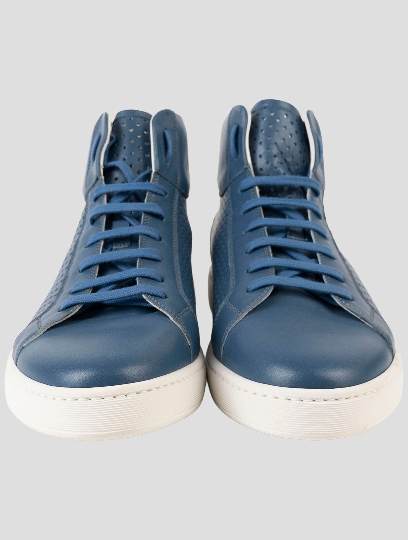 Kiton Blue Leather Sneakers