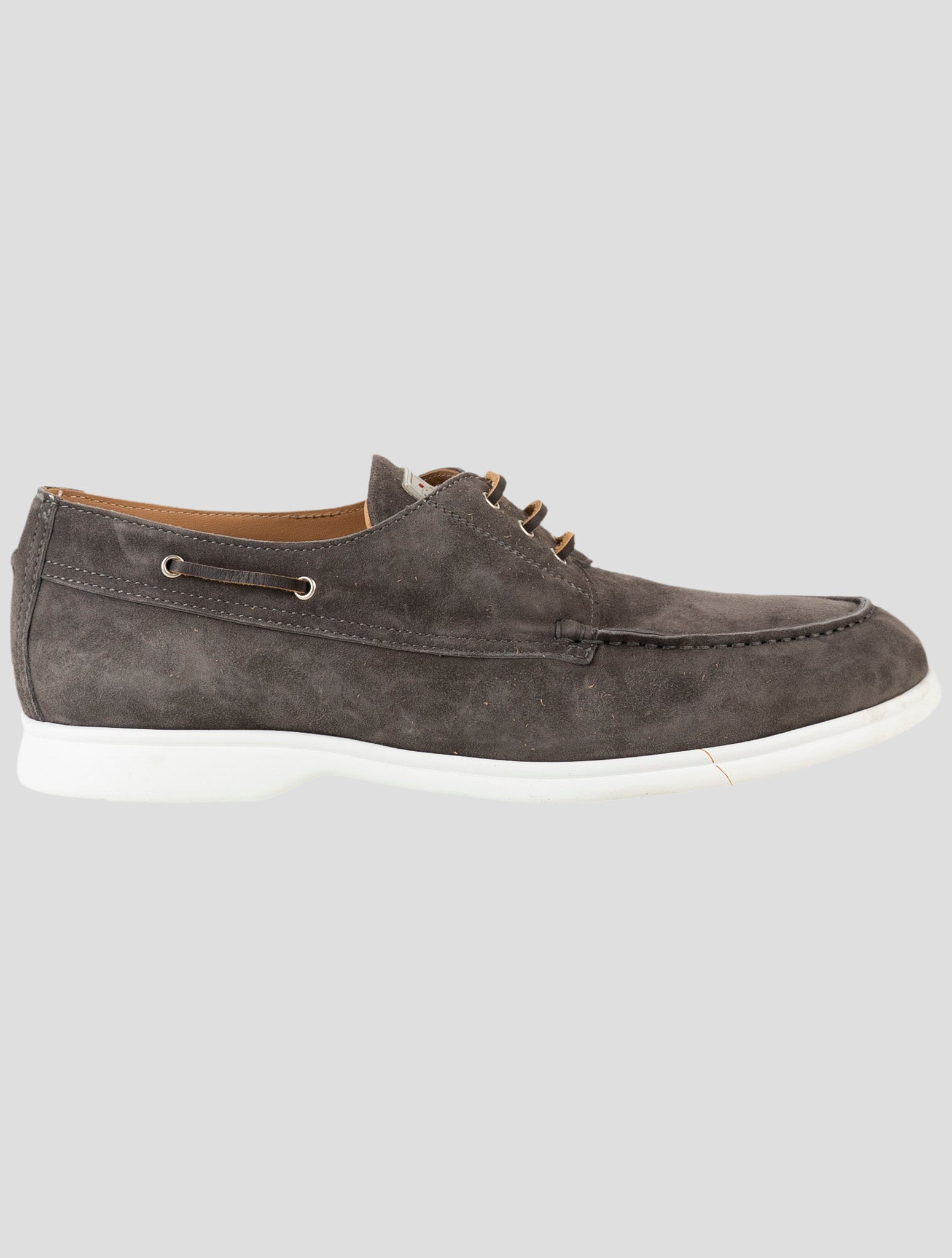Kiton Gray Leather Suede Loafers