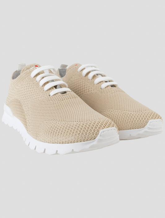 Kiton Beige Cotton Ea Sneakers