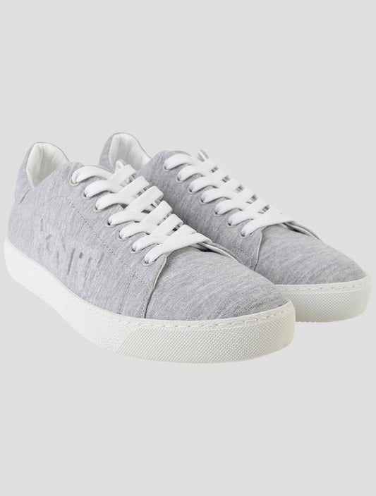 Kiton Gray Cotton Pl Sneakers