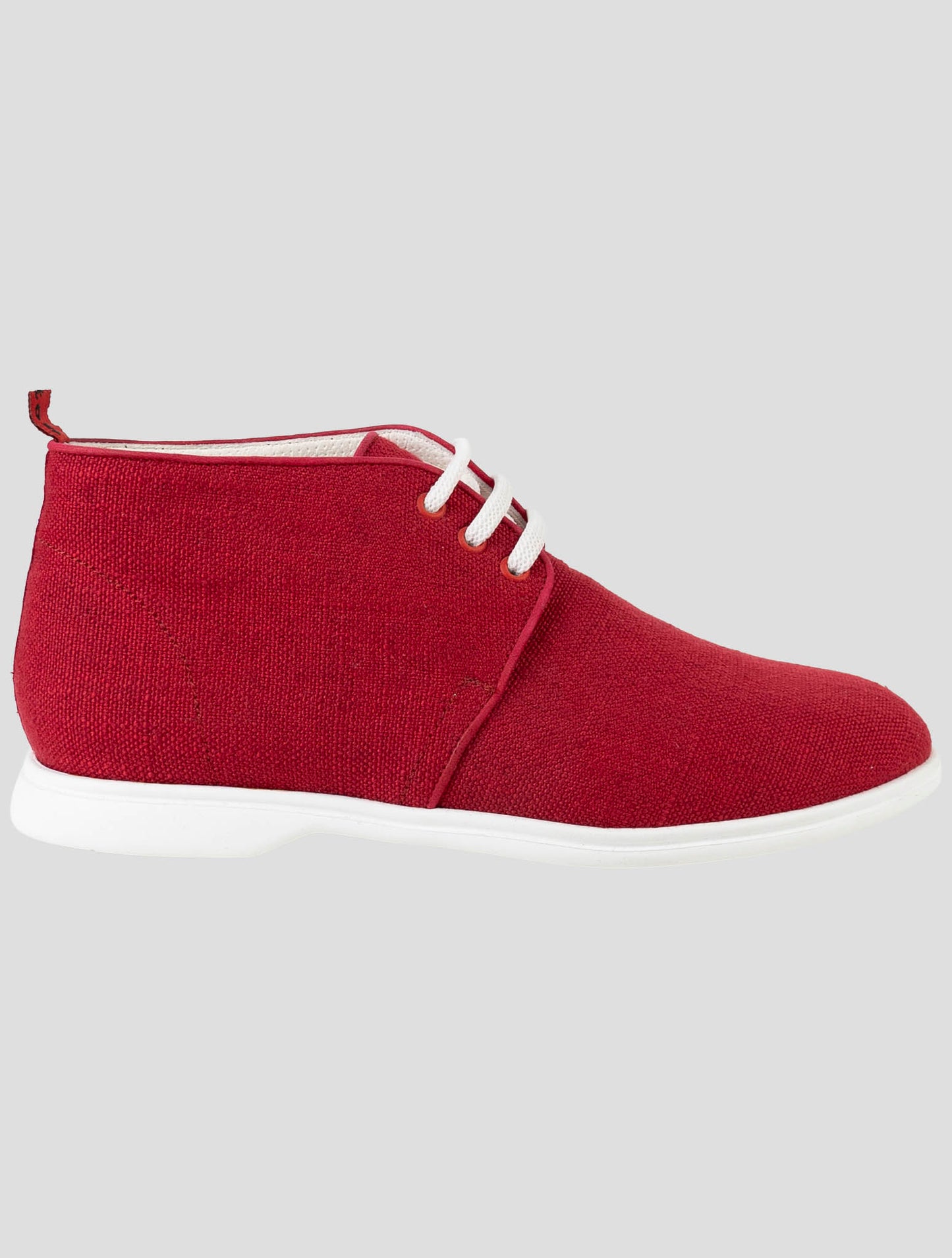 Kiton Red Viscose Linen Sneakers