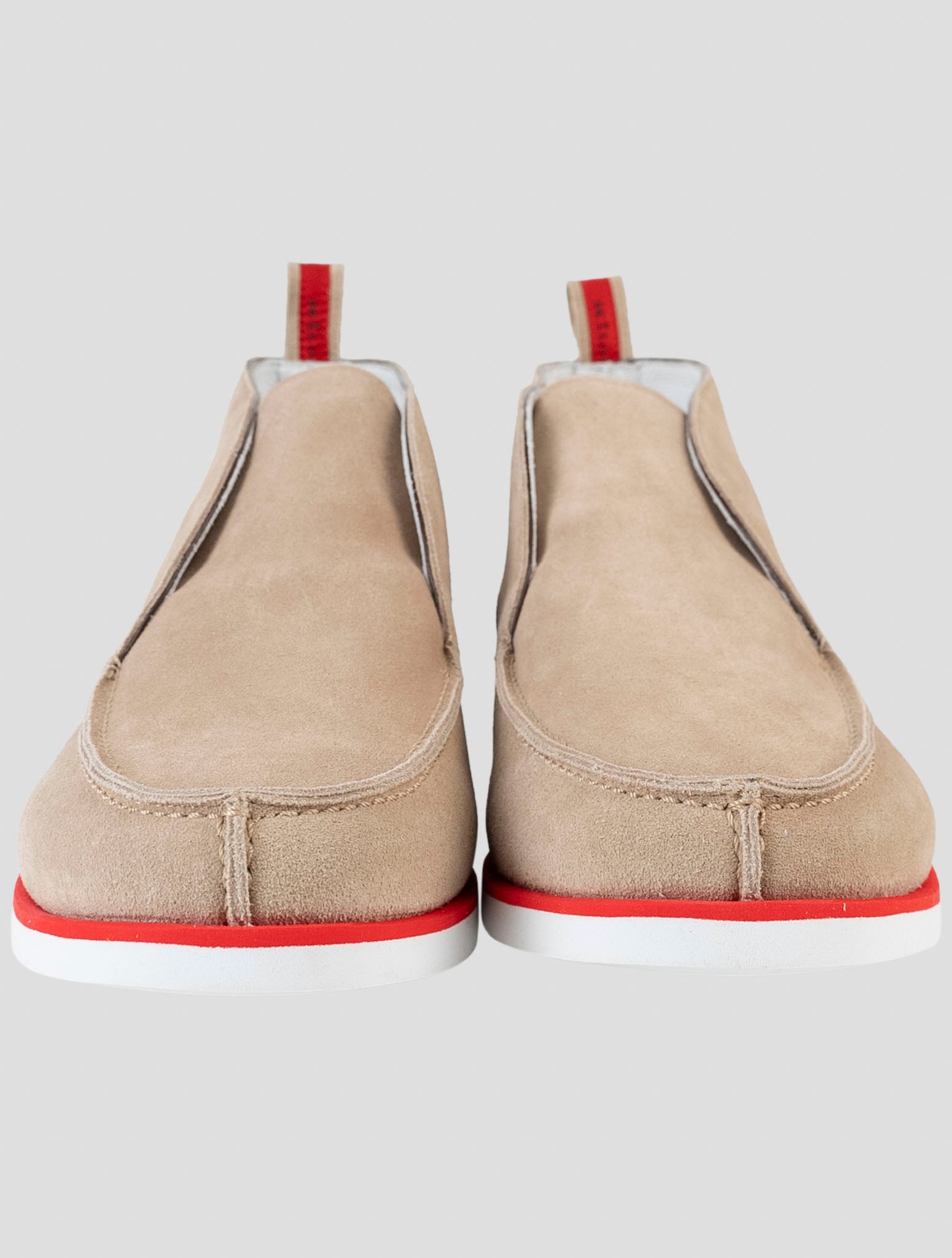 Kiton Beige Leather Suede Sneakers