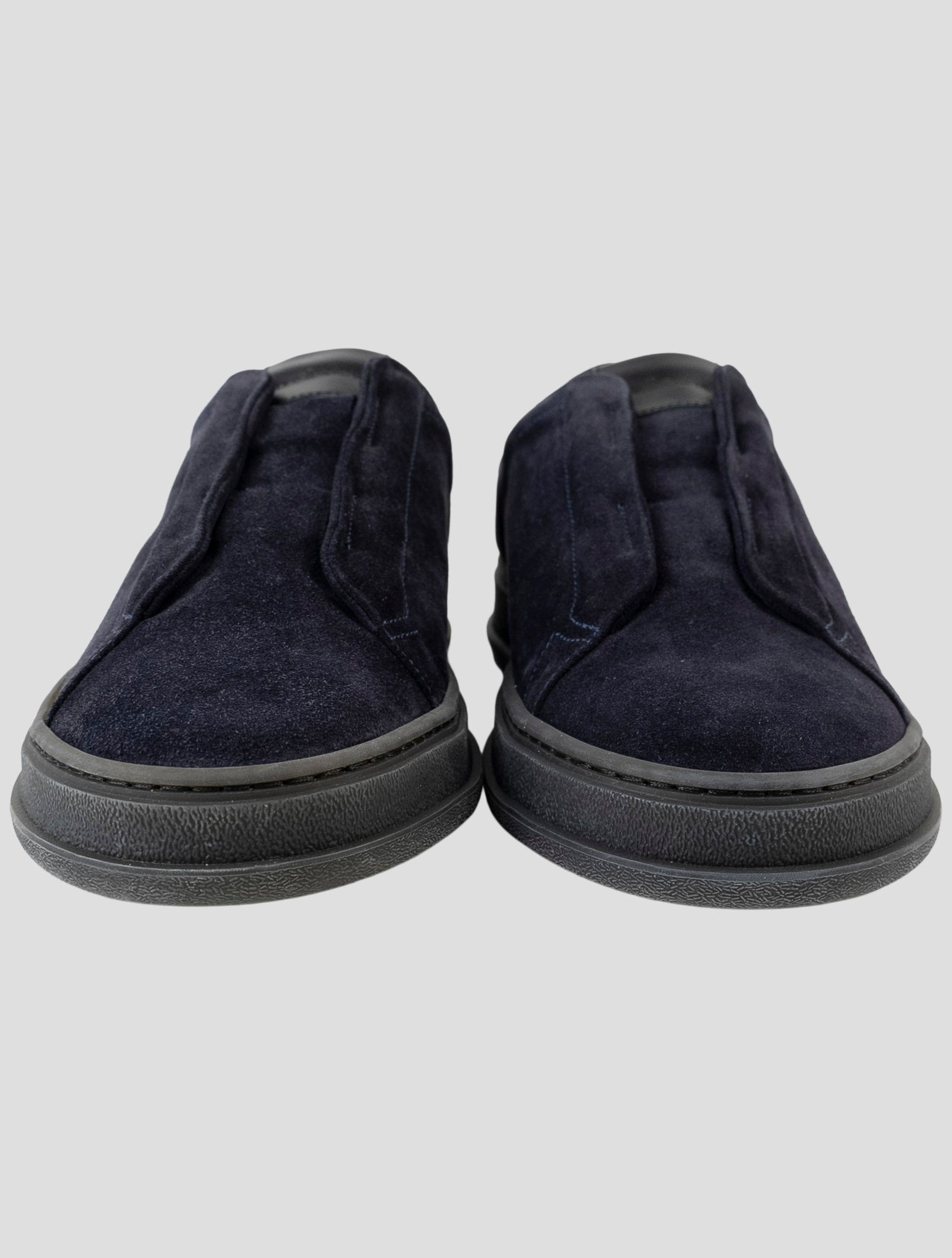 Kiton Blue Leather Suede Sneakers