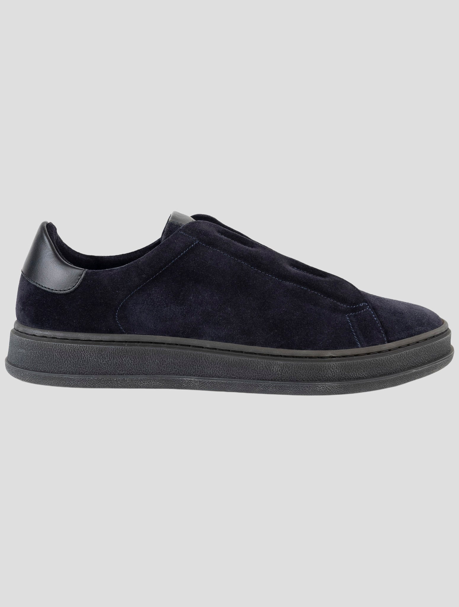 Kiton Blue Leather Suede Sneakers
