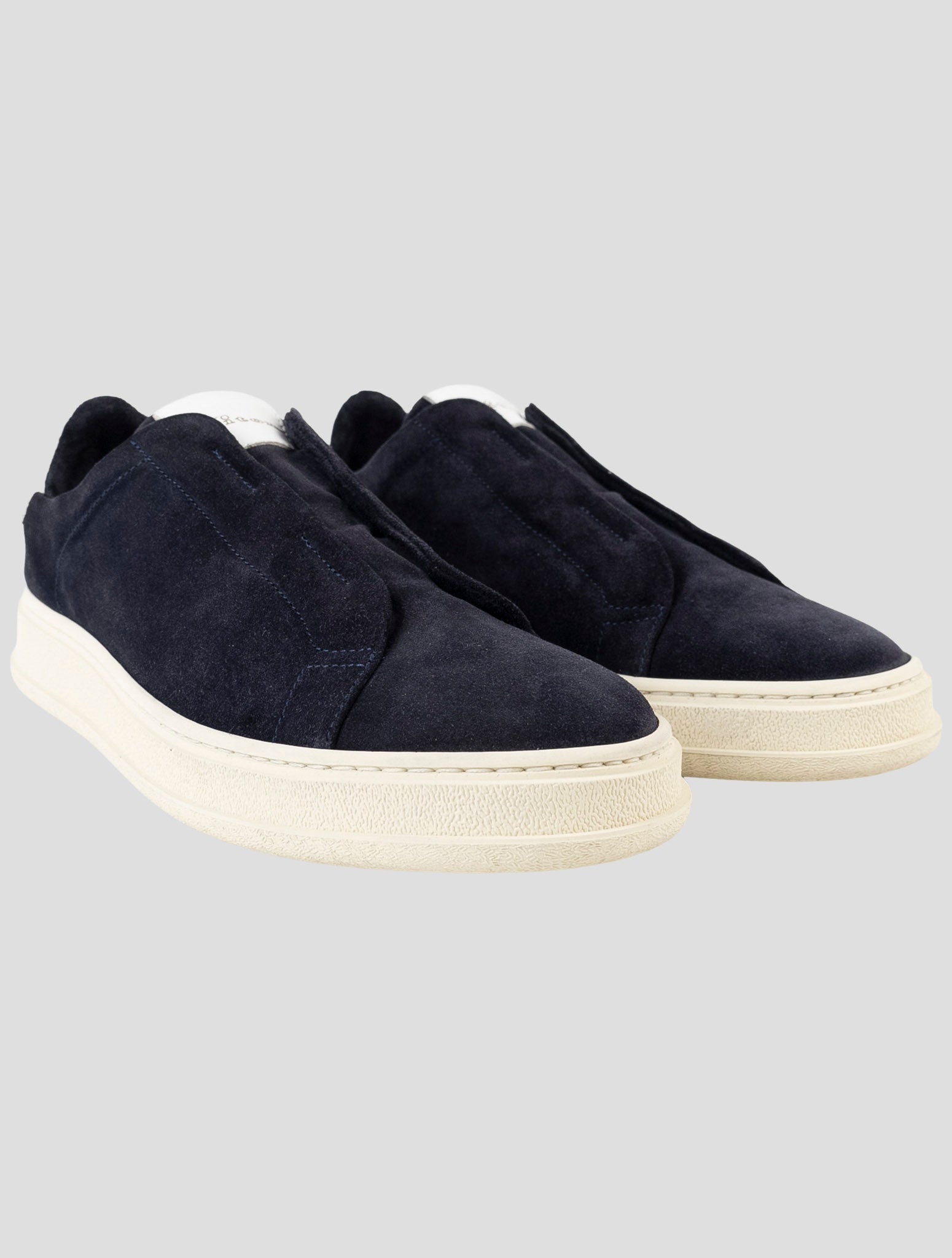 Kiton Blue Leather Suede Sneakers