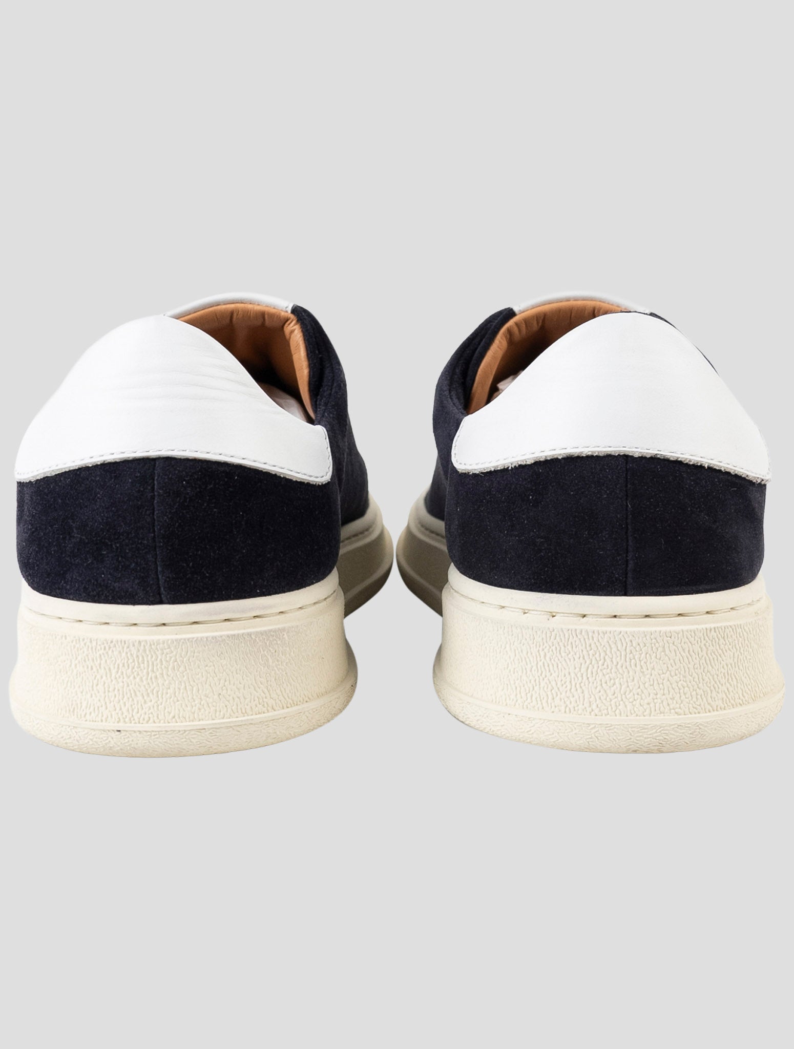 Kiton Blue Leather Suede Sneakers