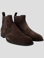 Kiton Brown Leather Suede Boots