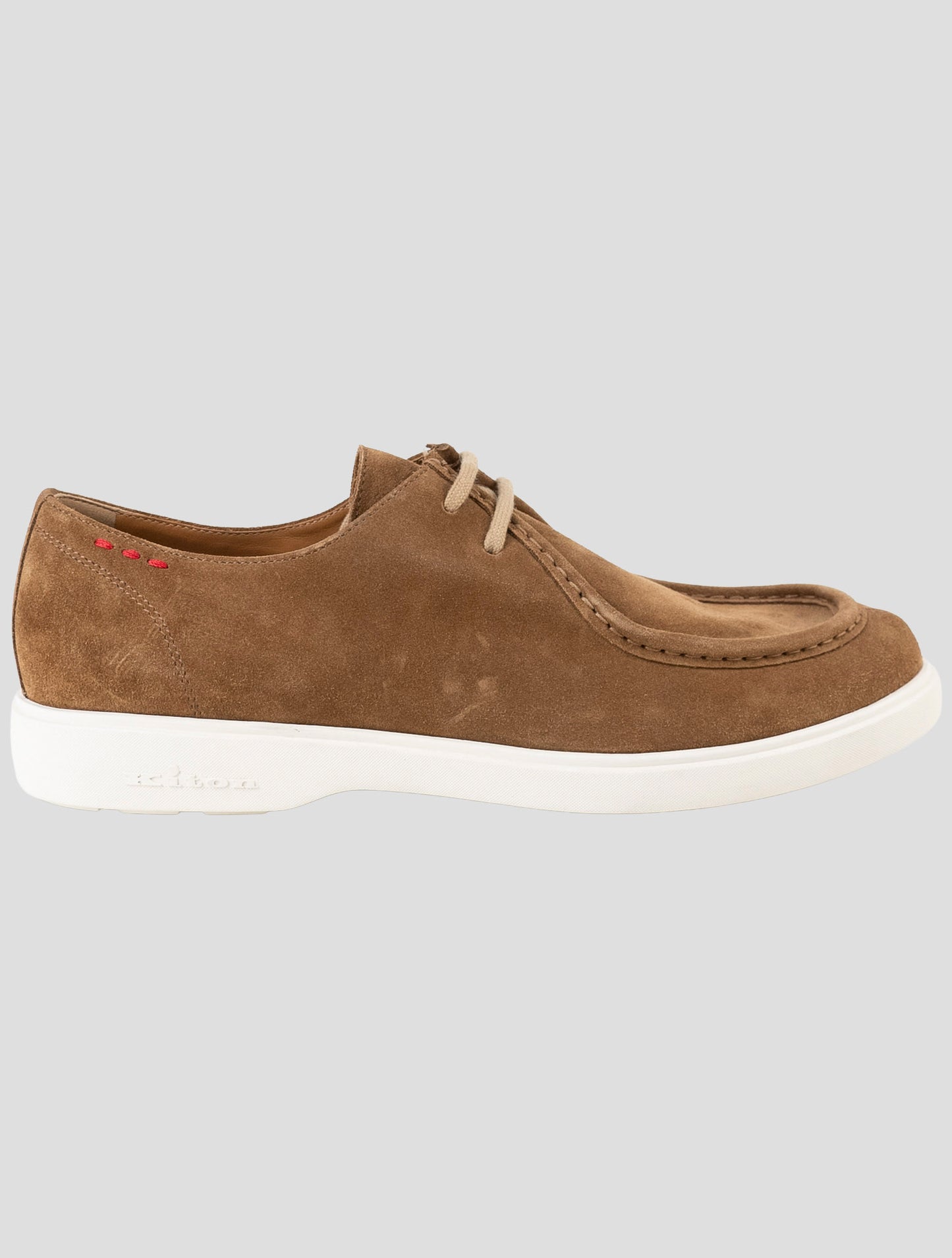 Kiton Brown Leather Suede Sneakers
