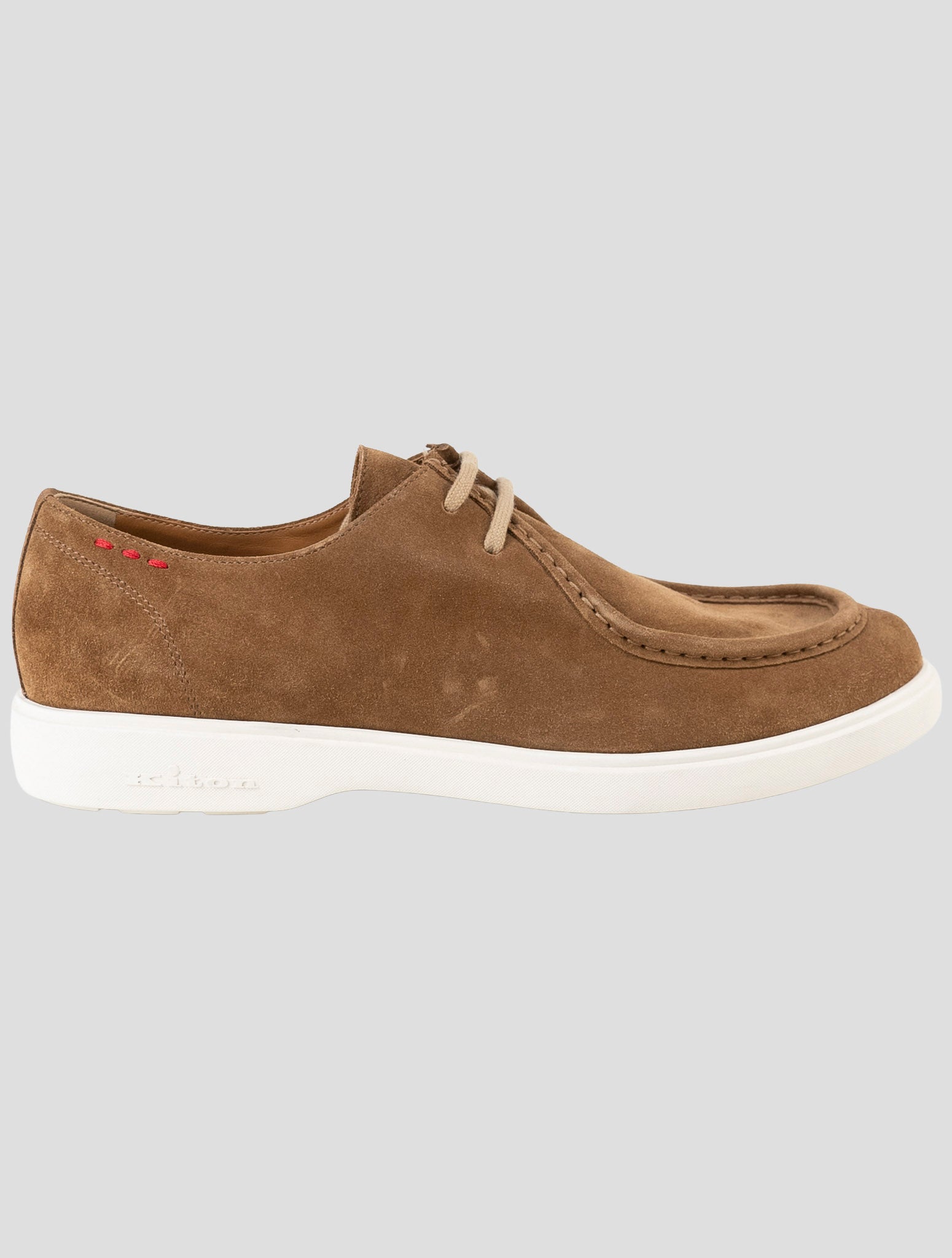 Kiton Brown Leather Suede Sneakers