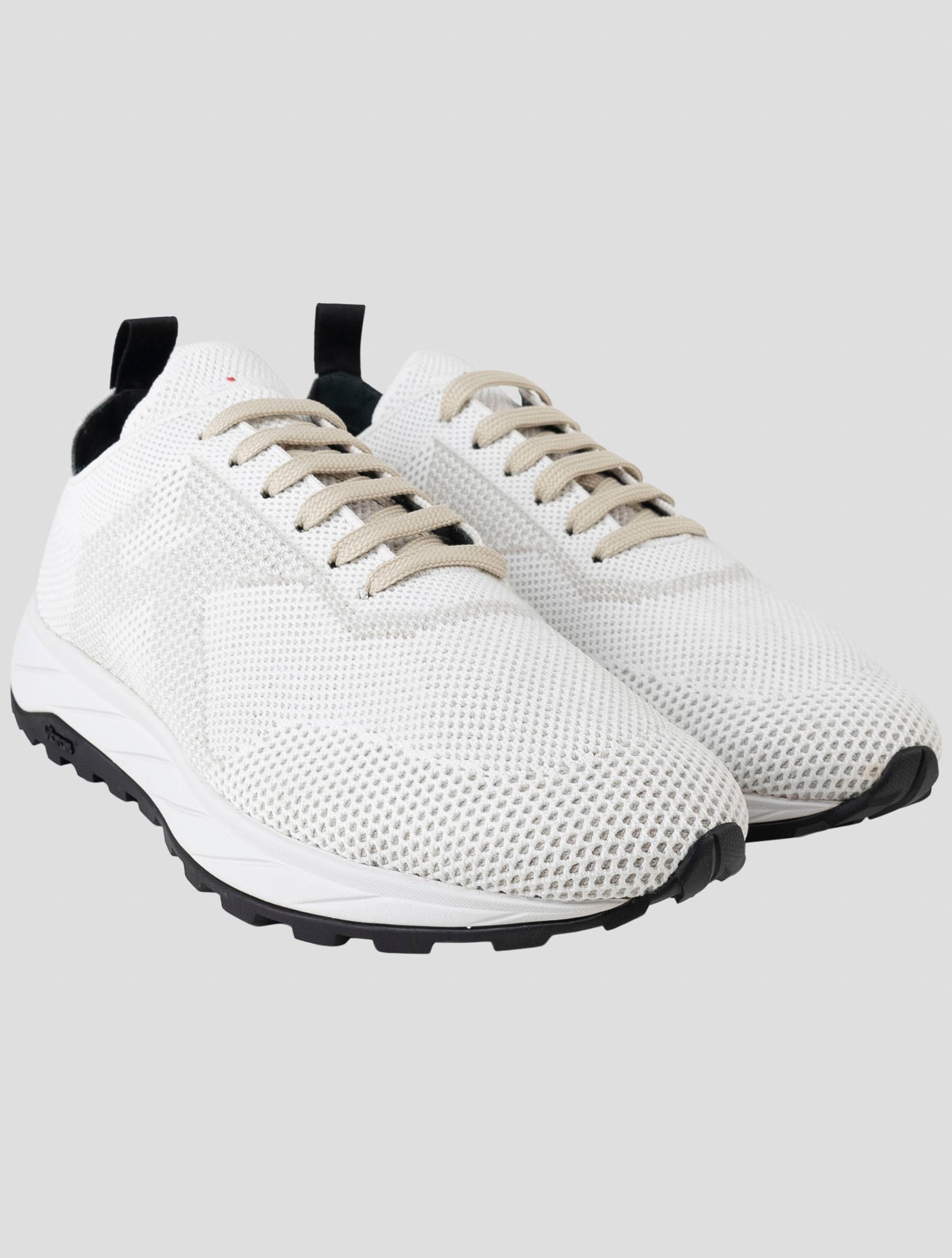 Kiton White Pl Pu Wool Sneakers