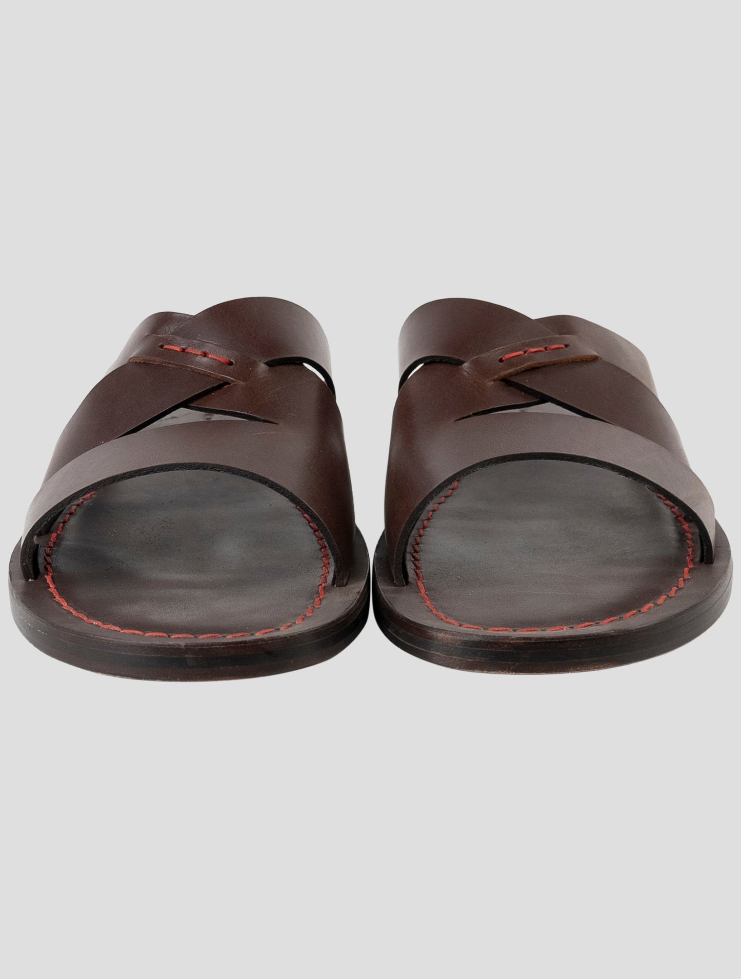 Kiton Brown Leather Slippers