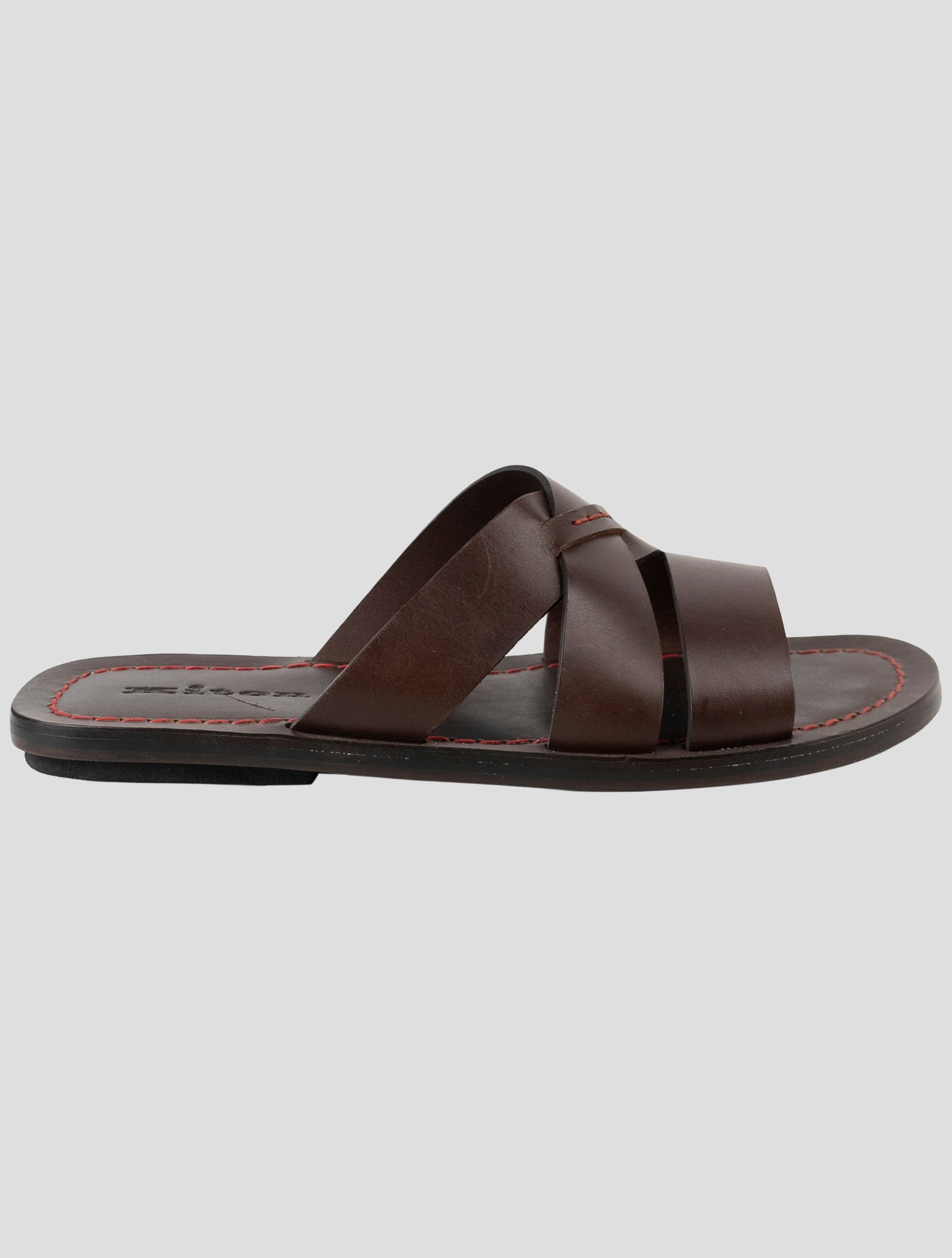Kiton Brown Leather Slippers