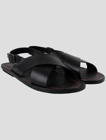 Kiton Black Leather Slippers