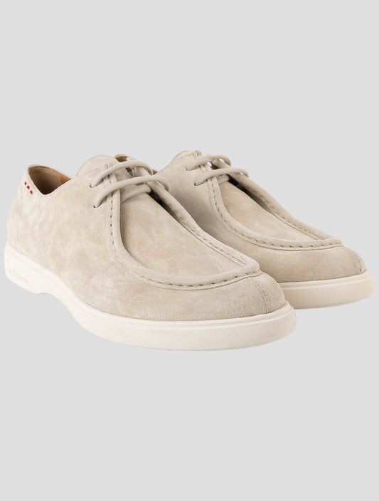 Kiton Beige Leather Suede Sneakers