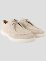 Kiton Beige Leather Suede Sneakers