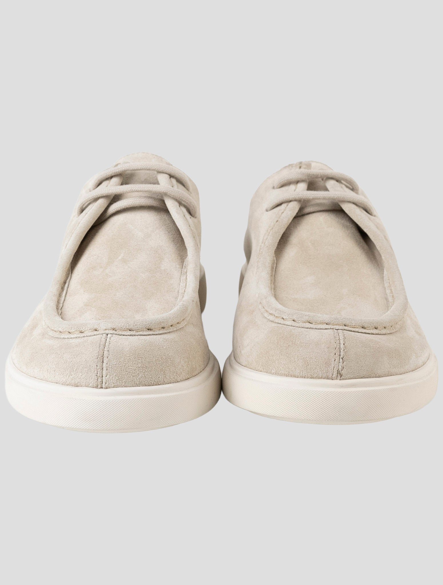 Kiton Beige Leather Suede Sneakers