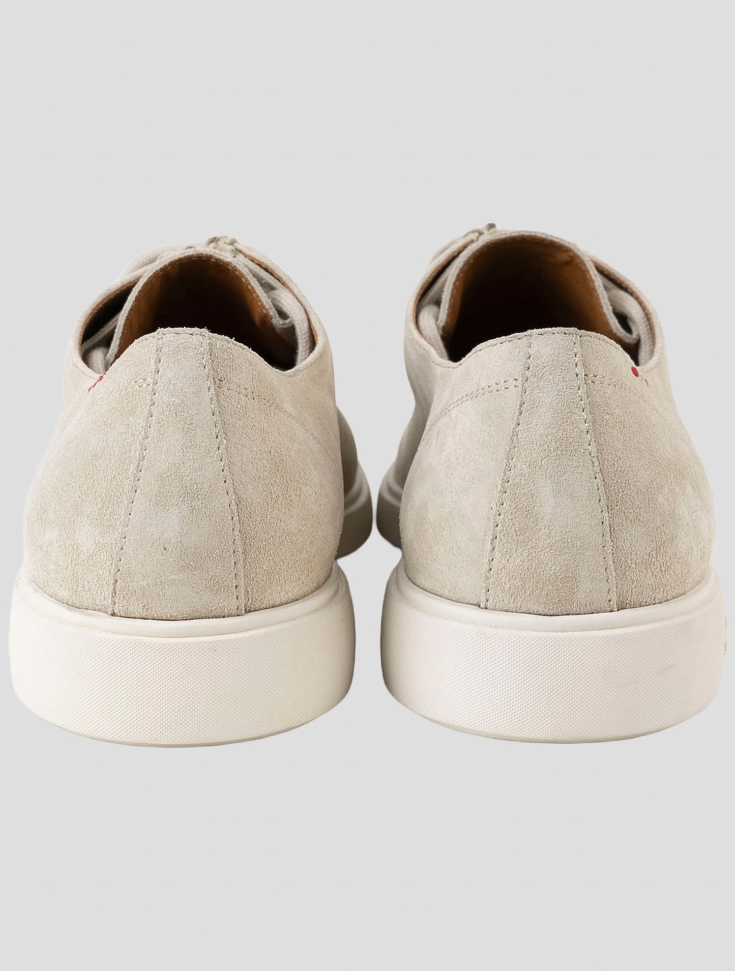 Kiton Beige Leather Suede Sneakers
