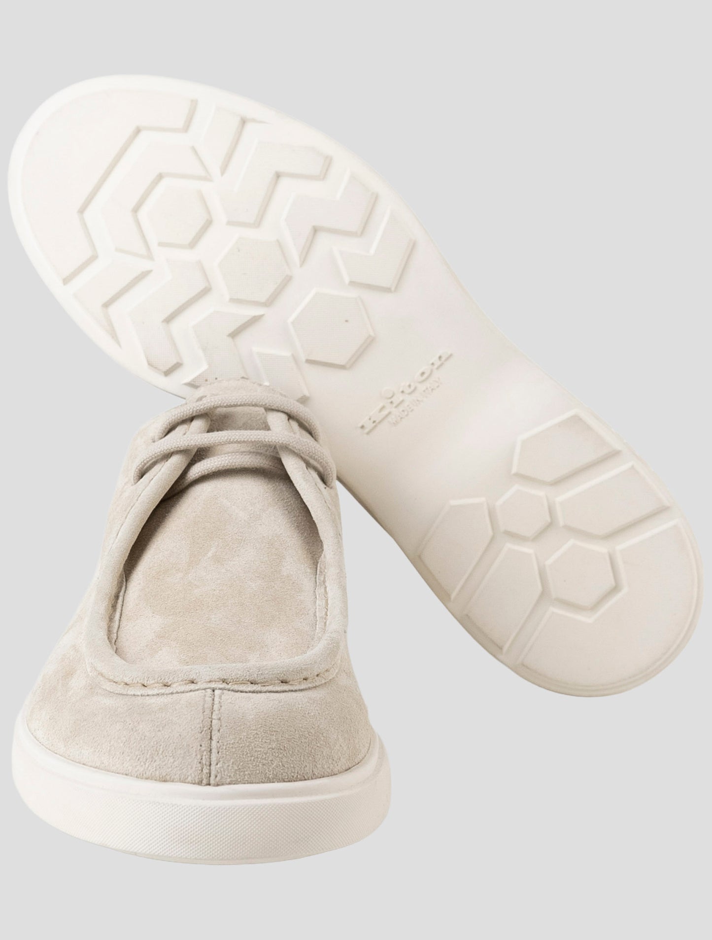 Kiton Beige Leather Suede Sneakers