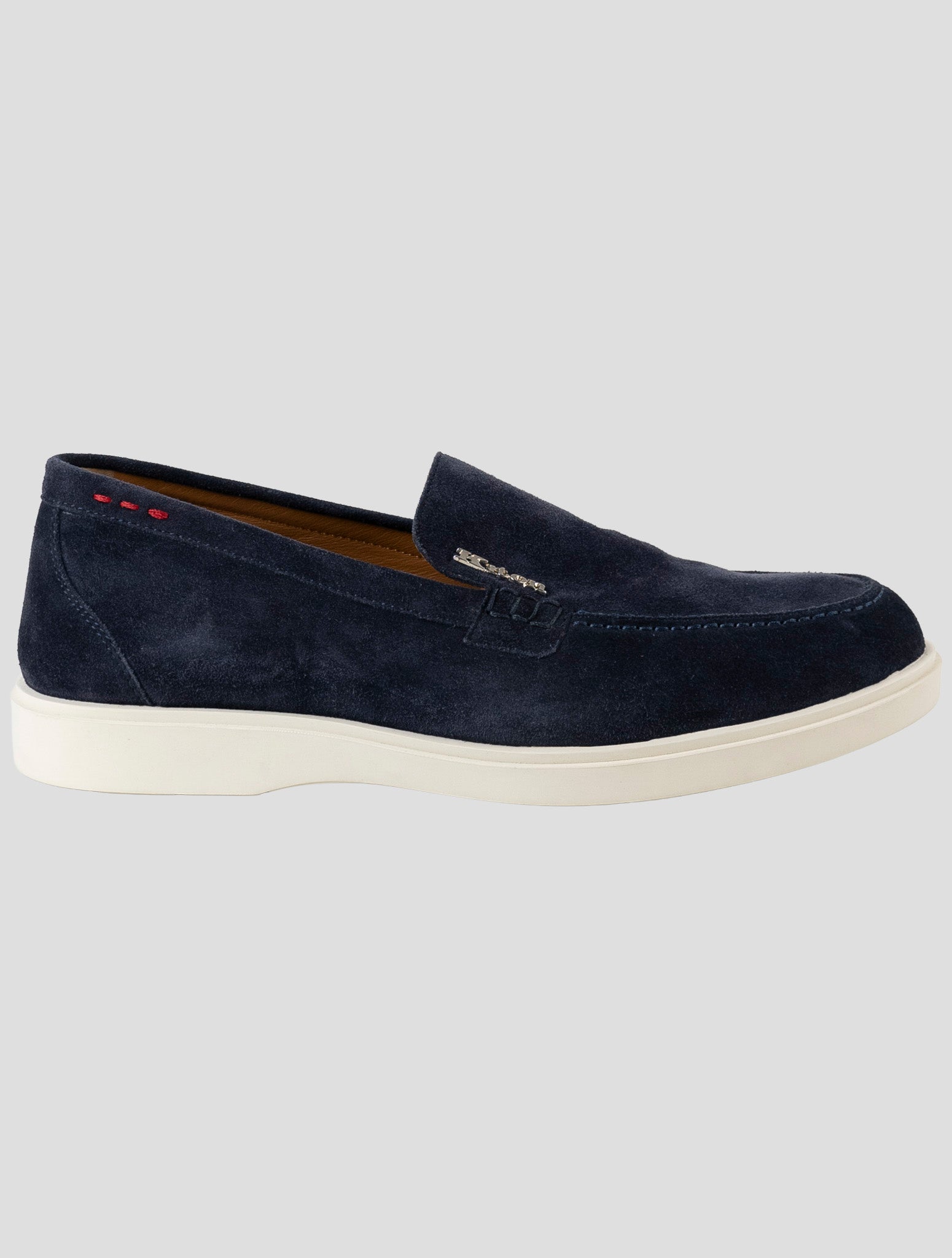 Kiton Blue Leather Suede Sneakers