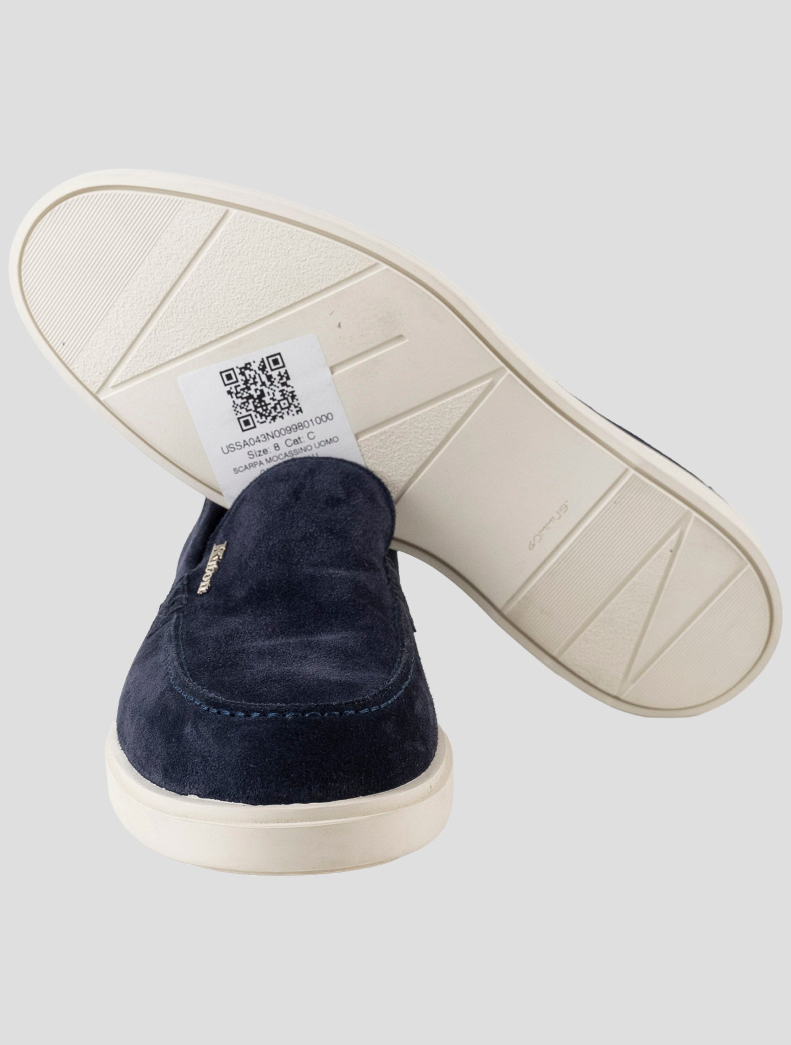 Kiton Blue Leather Suede Sneakers