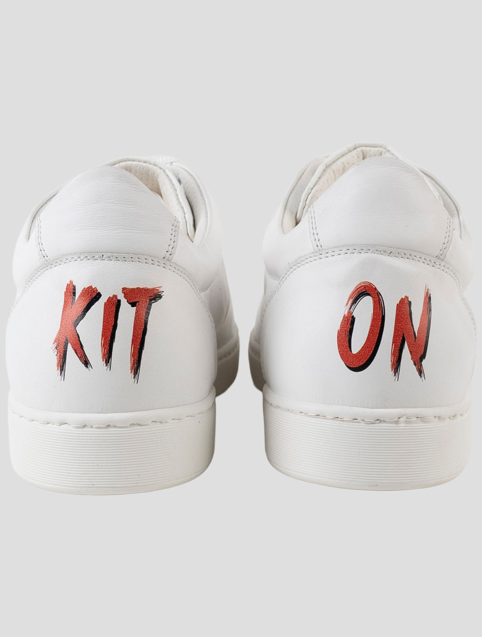 Kiton White Leather Crocodile Leather Suede Sneakers