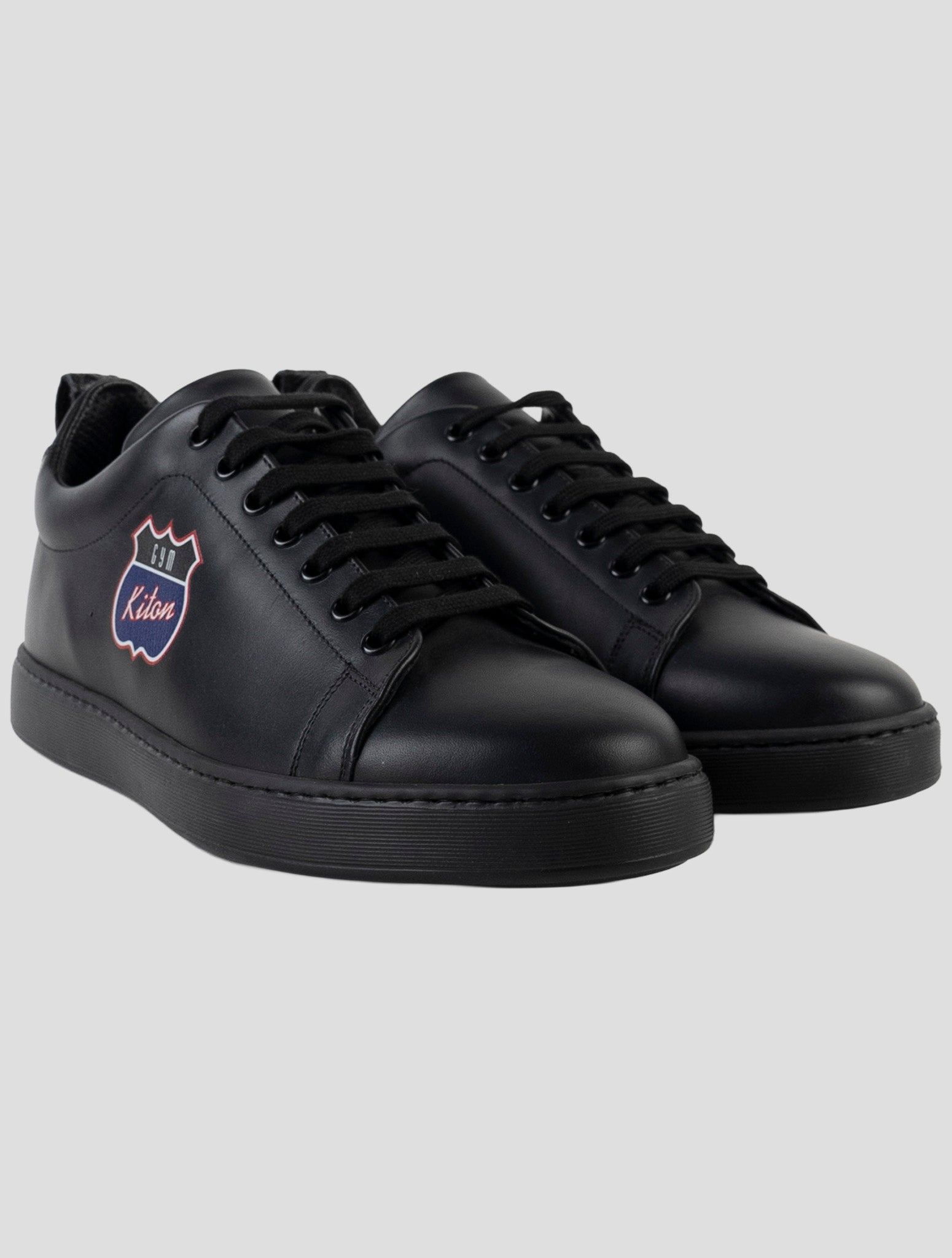 Kiton beige Leather And Leather Crocodile Sneakers