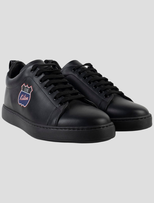 Kiton beige Leather And Leather Crocodile Sneakers