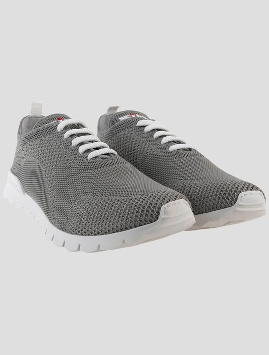 Kiton Gray Cotton Ea Sneakers