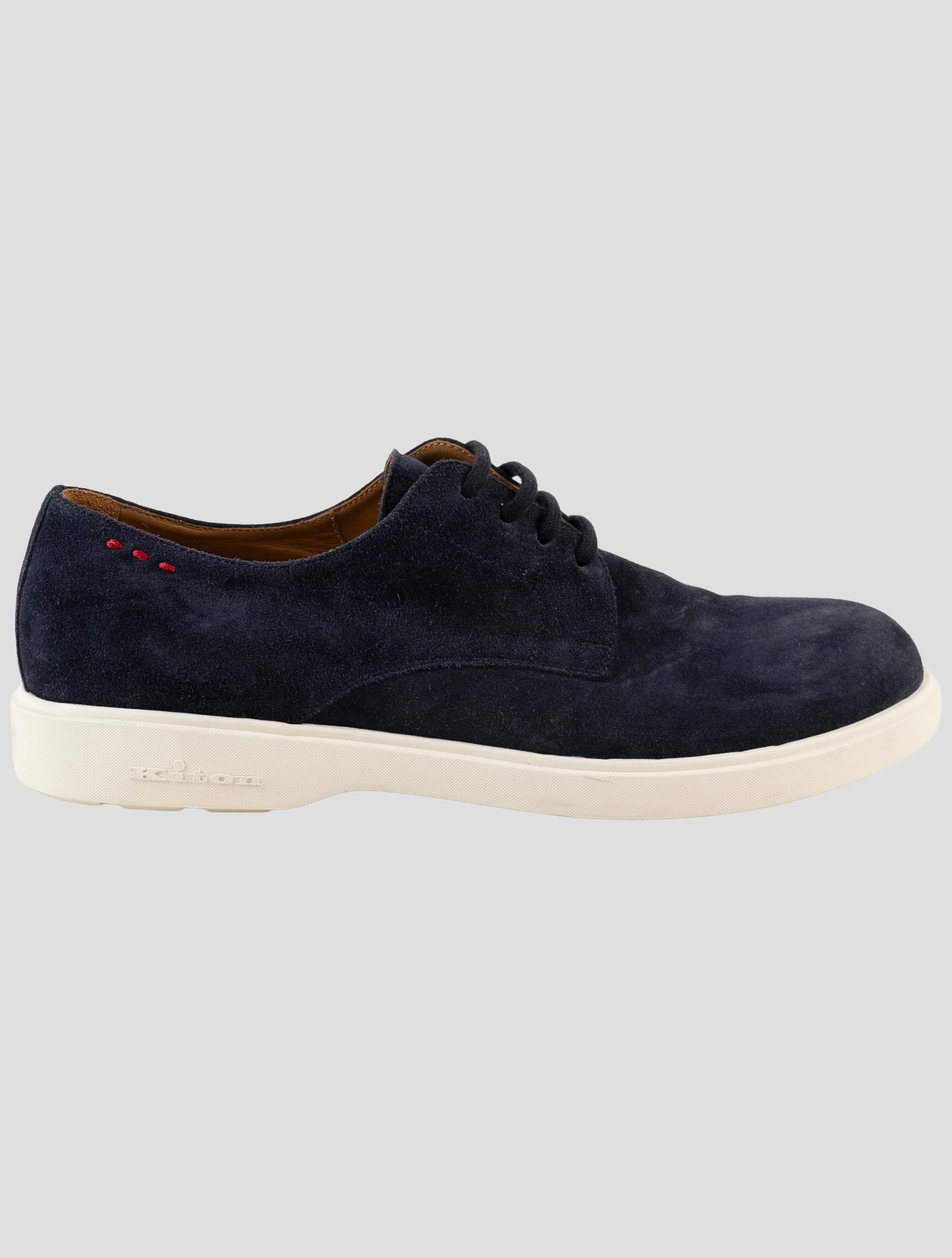Kiton Blue Leather Suede Sneakers