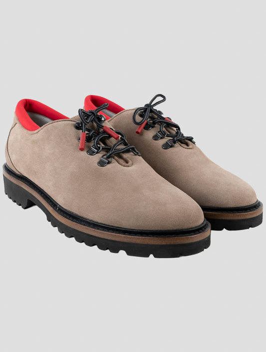 Kiton Beige Leather Suede Sneakers