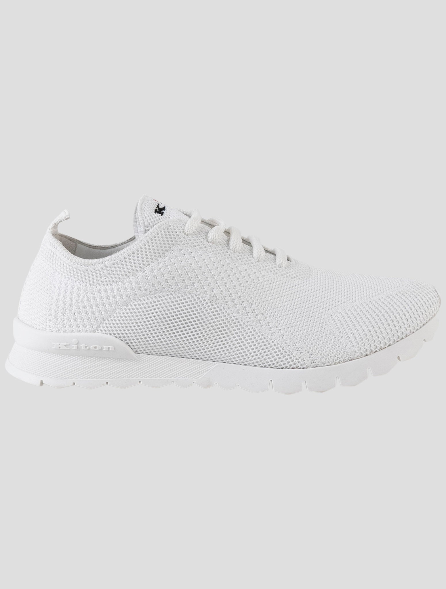 Kiton White Cotton Ea Sneakers